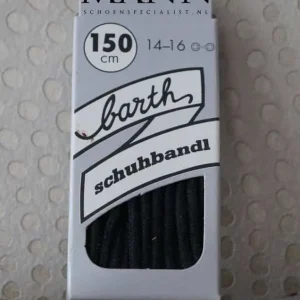 Lacet Rond Fin Barth Noir 150cm