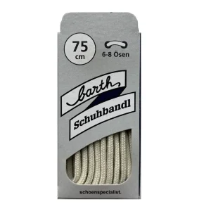 Lacet Rond Fin Barth Blanc Laine 75cm