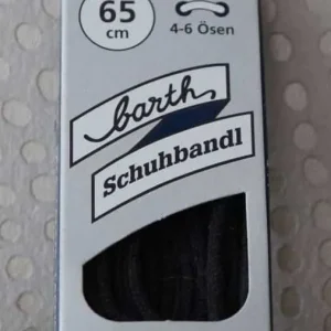 Lacet Rond Fin Barth Noir 65cm