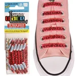 Lacets élastiques Ulace Siliprint – Pink Leopard pour baskets #0