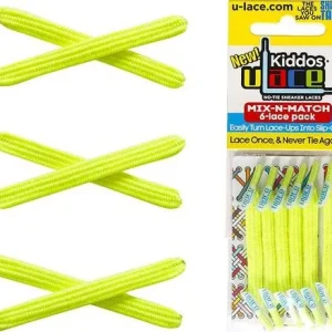 Lacets Élastiques Enfant Jaune U-Lace Kiddos - Sans Nœud