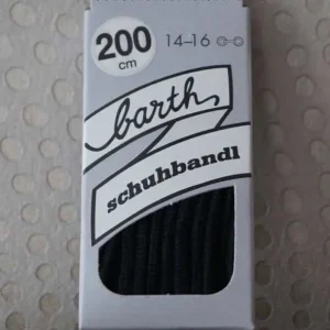 Lacet Rond Fin Barth Noir 200cm