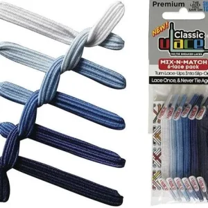 Lacets Élastiques Dégradé Bleu (Multi Ice) U-Lace Classic - Sans Nœud