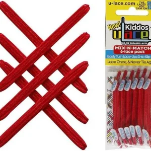 Lacets Élastiques Enfant Rouge (Scarlet) U-Lace Kiddos - Sans Nœud