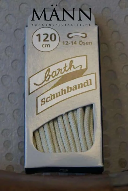 Lacets Ronds Fins – Blanc Laine 120 cm (Barth) #0