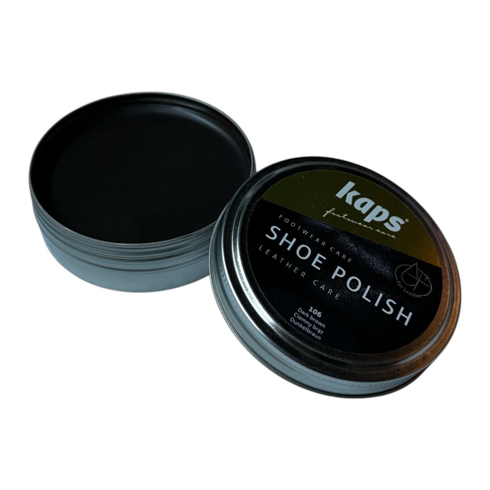Boîte de cirage Kaps – Crème avec cire pour tous types de cuir lisse, conditionne le cuir et lui donne du brillant – (106) Brun foncé – 50ml #0