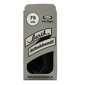 Lacet Rond Ciré Noir 75 cm – Qualité Allemande Barth